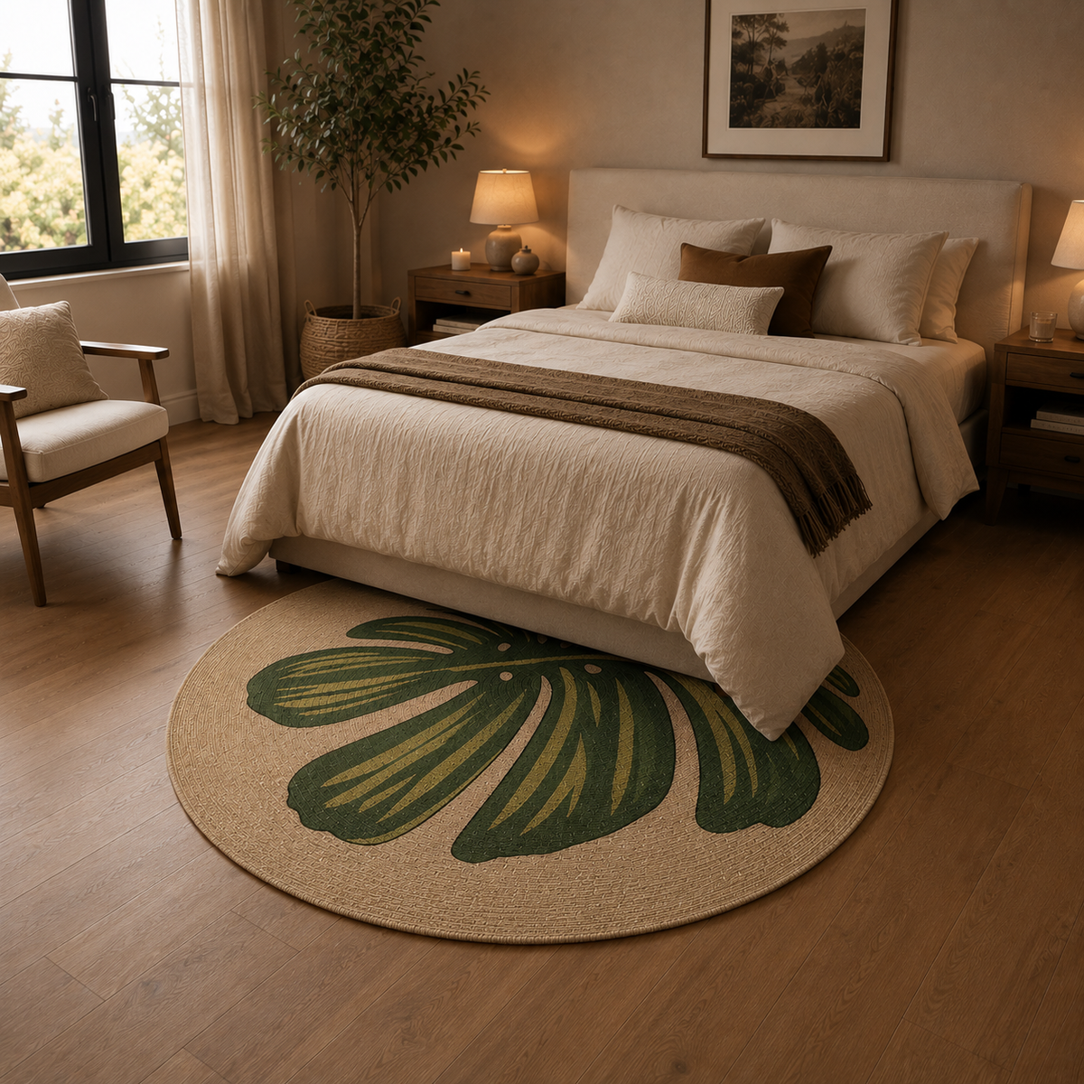 Tapis rond jute