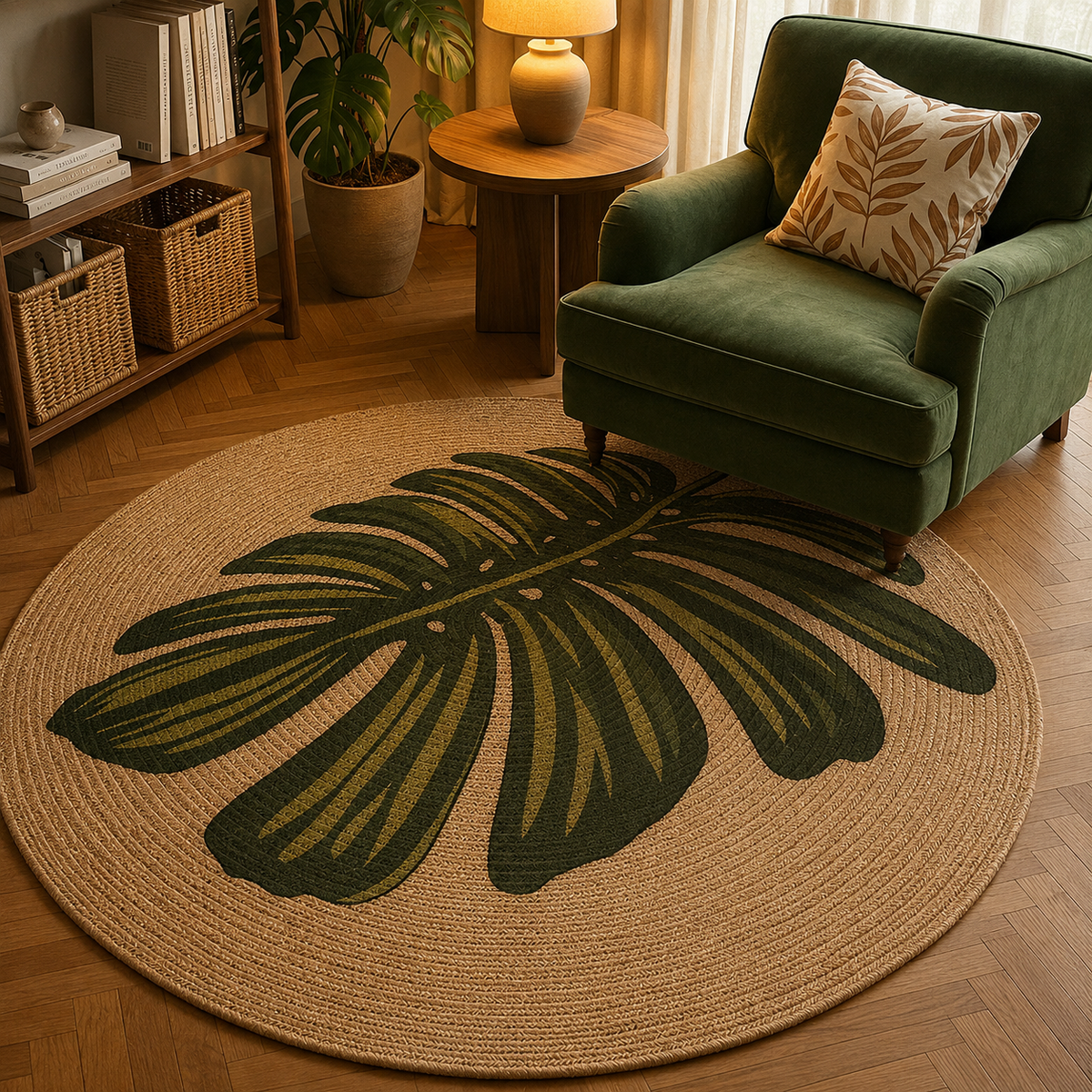 Tapis rond jute