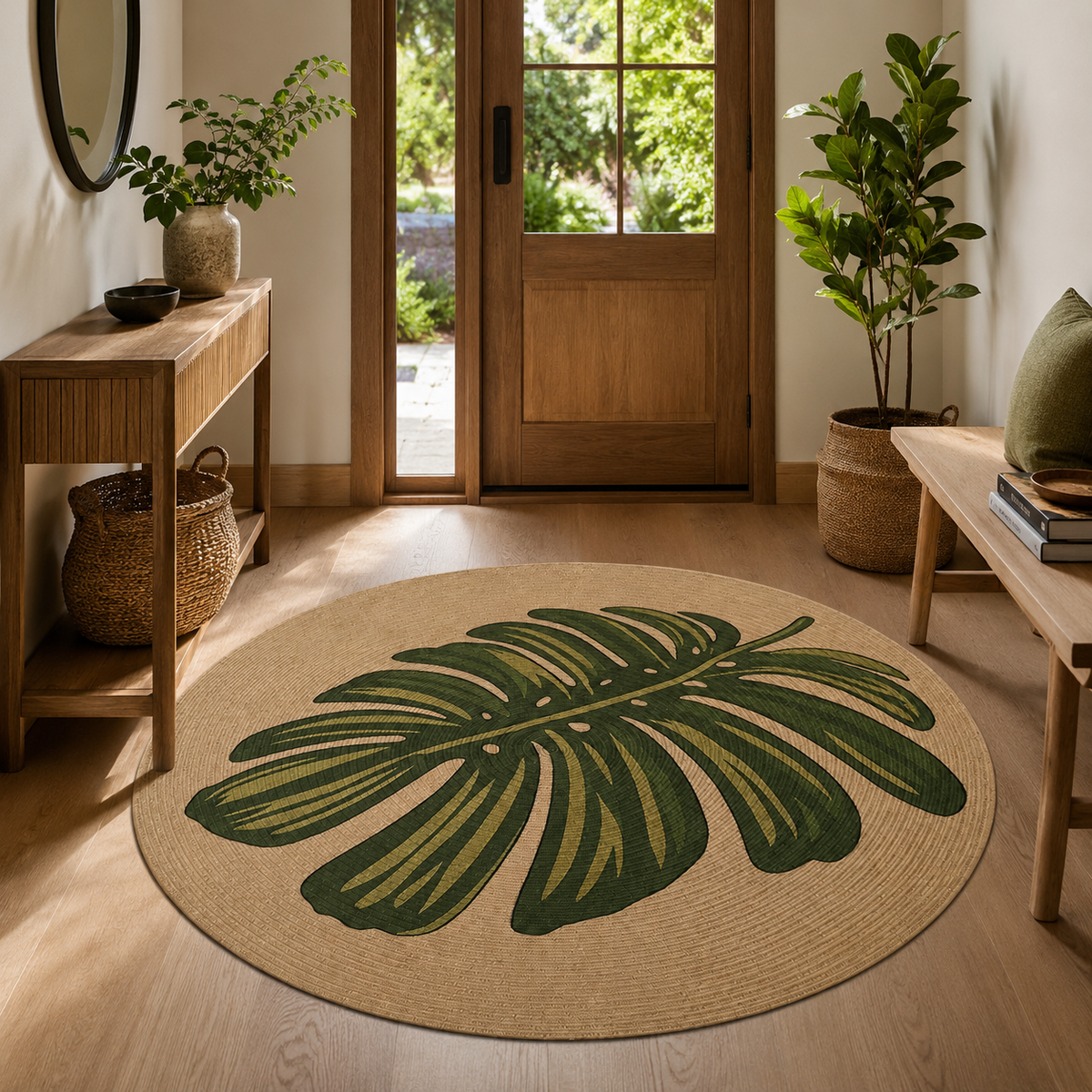Tapis rond jute