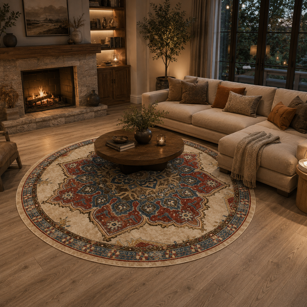 Tapis rond vintage