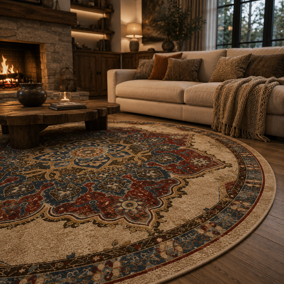 Tapis rond vintage