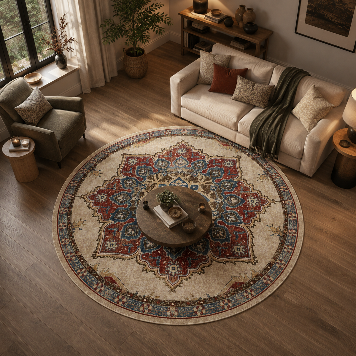 Tapis rond vintage