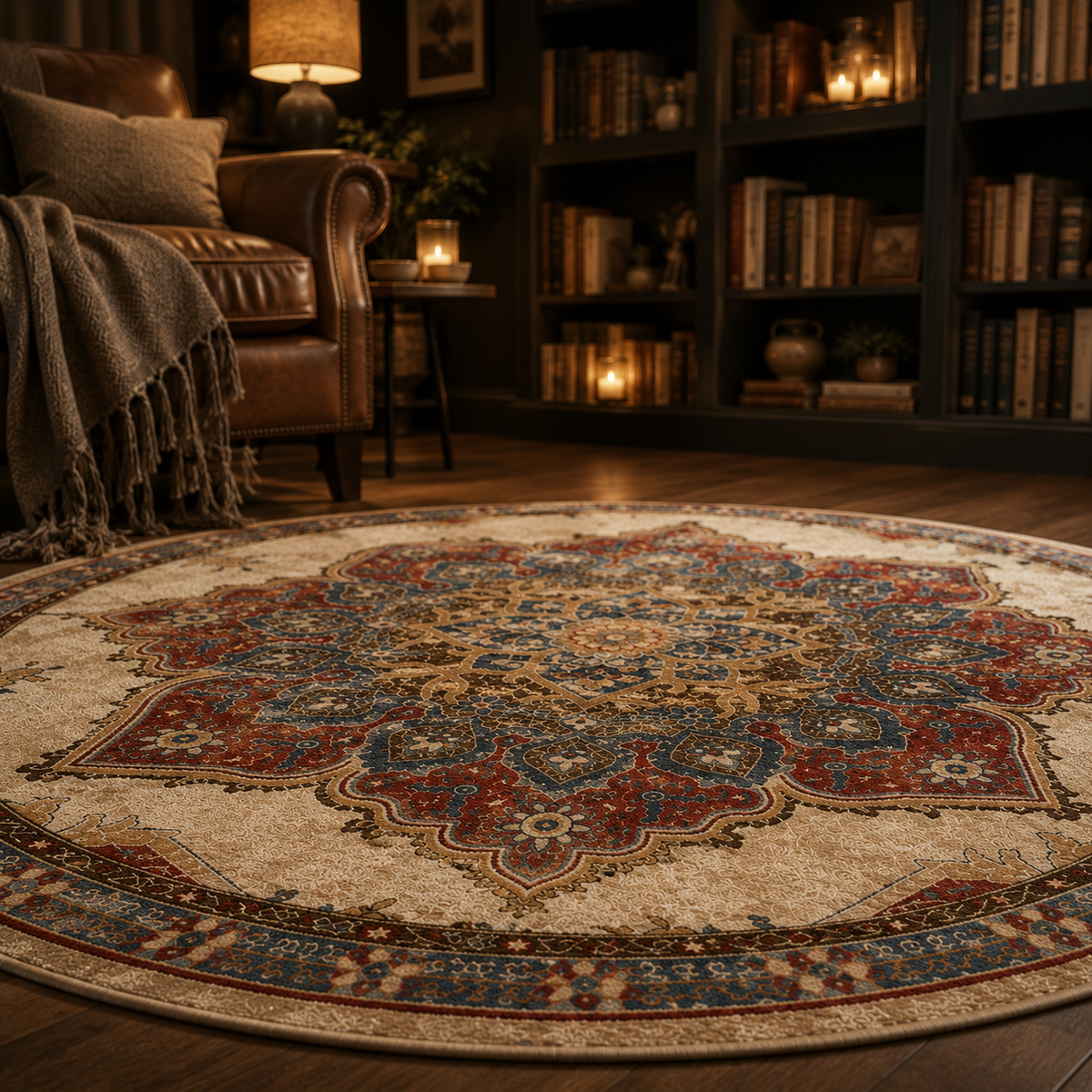 Tapis rond vintage