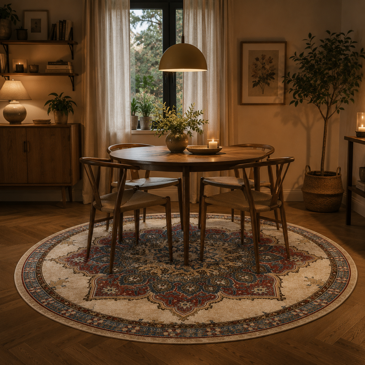 Tapis rond vintage
