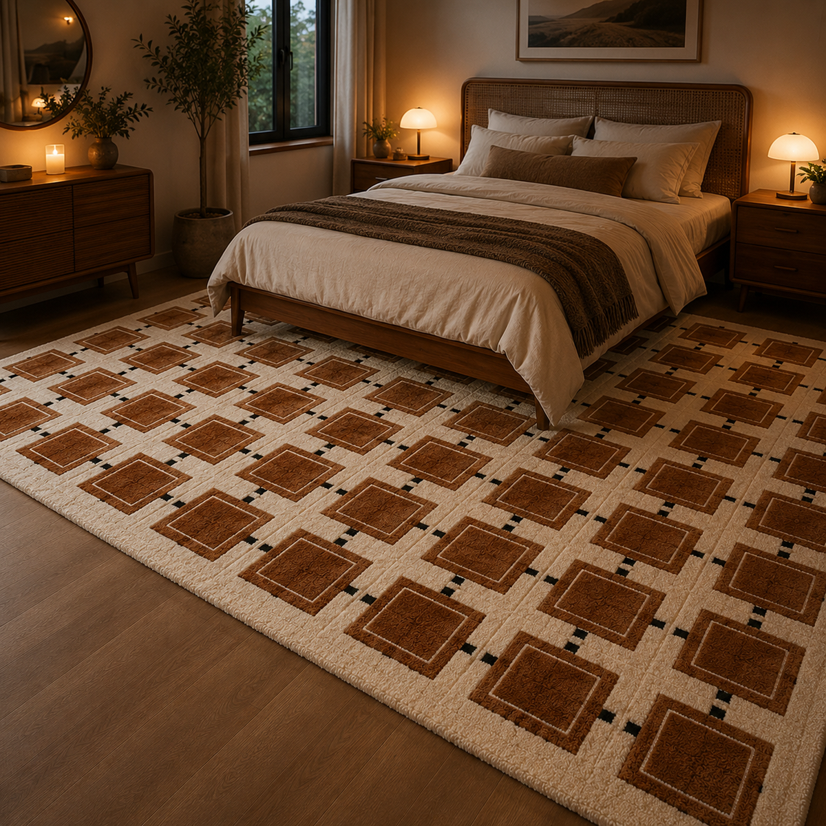 Tapis salon damier