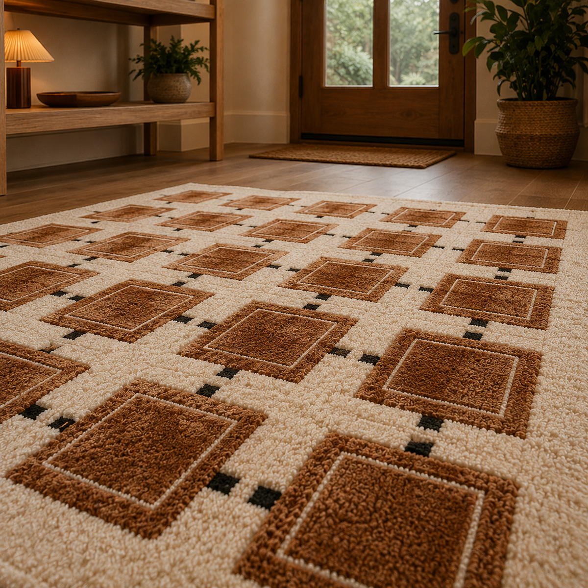 Tapis salon damier