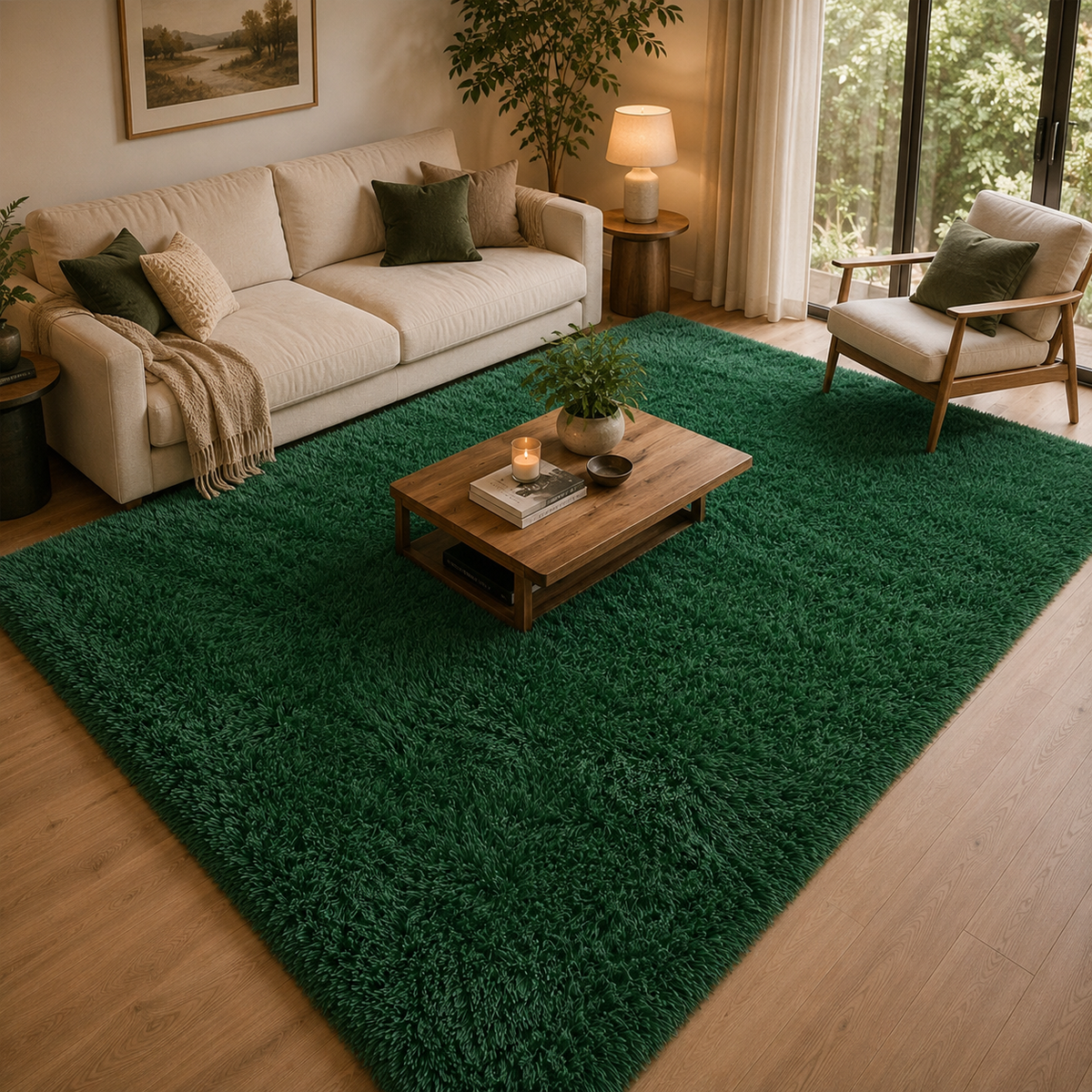 Tapis vert poils longs