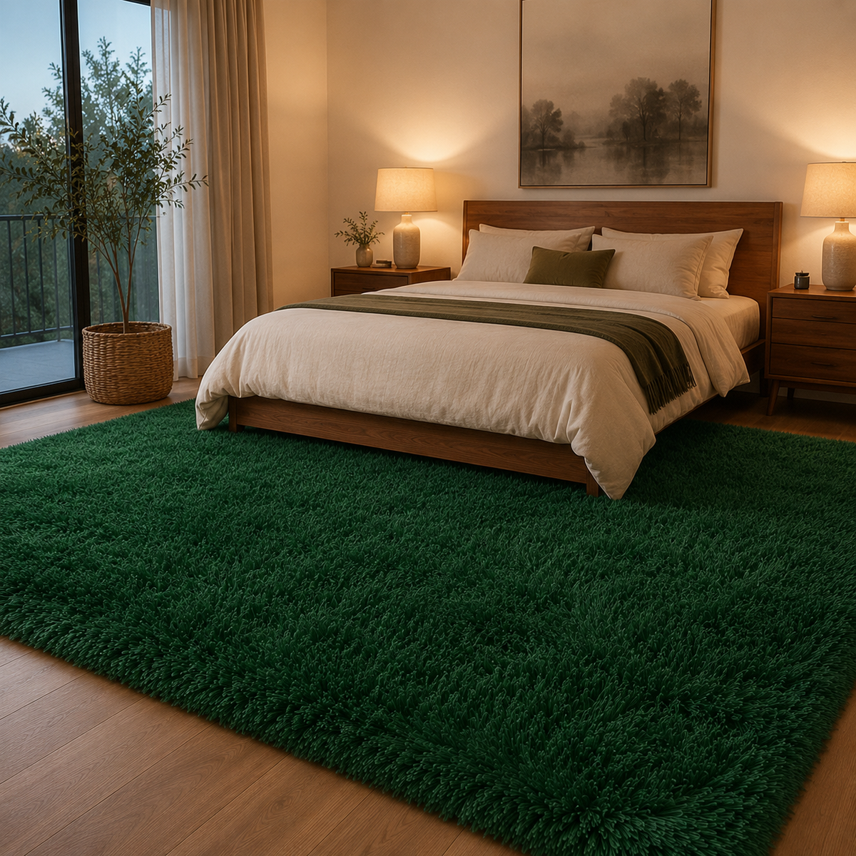 Tapis vert poils longs