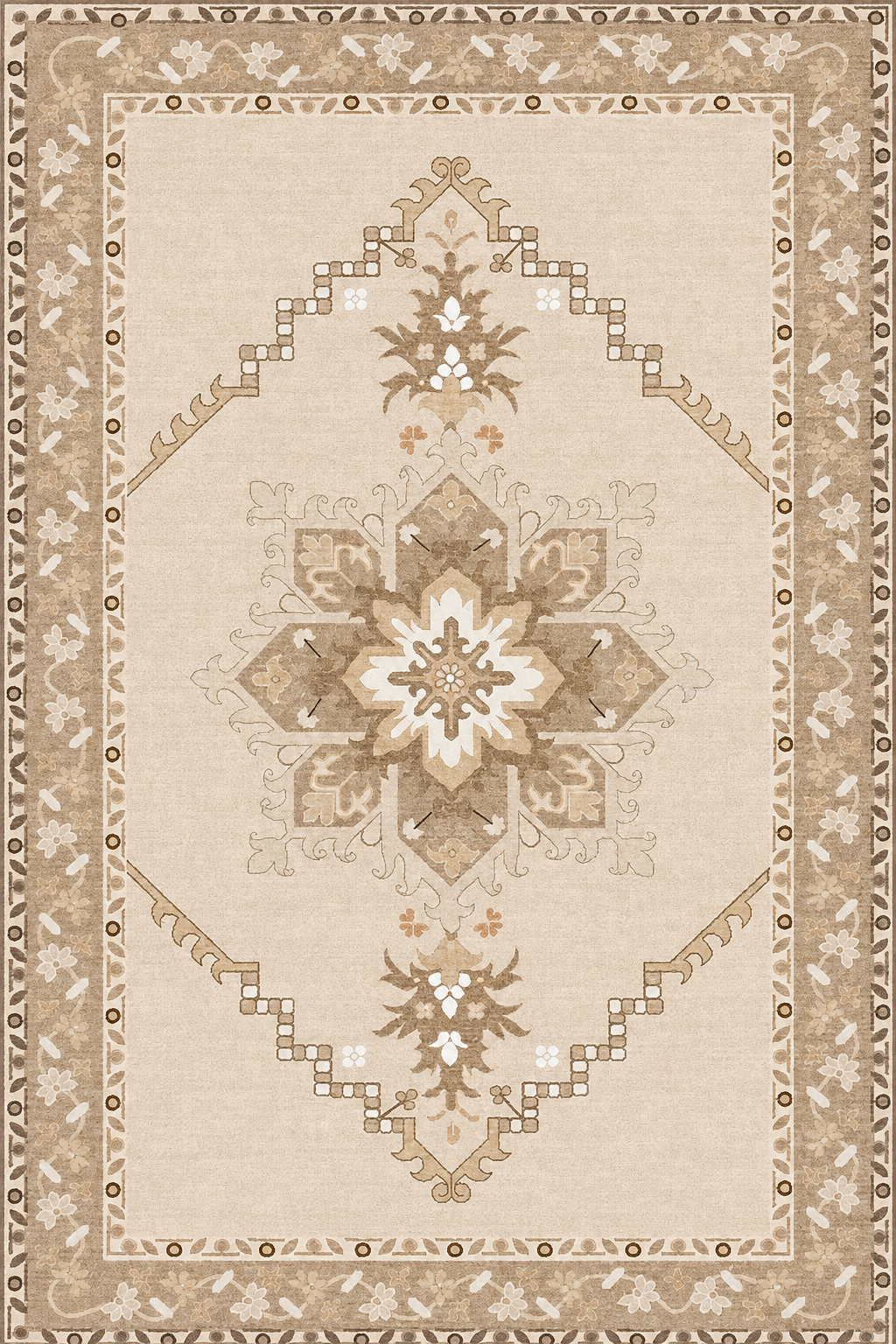 Tapis vintage beige marron