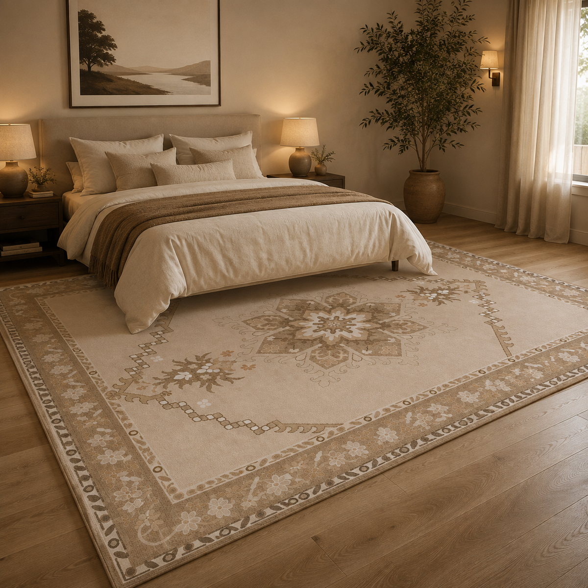 Tapis vintage beige marron