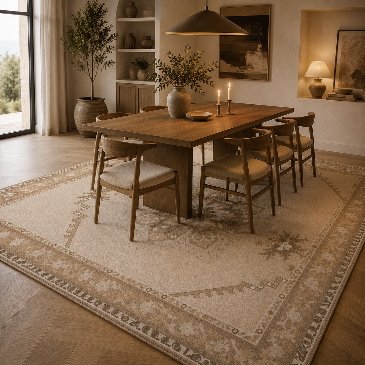 Tapis vintage beige marron