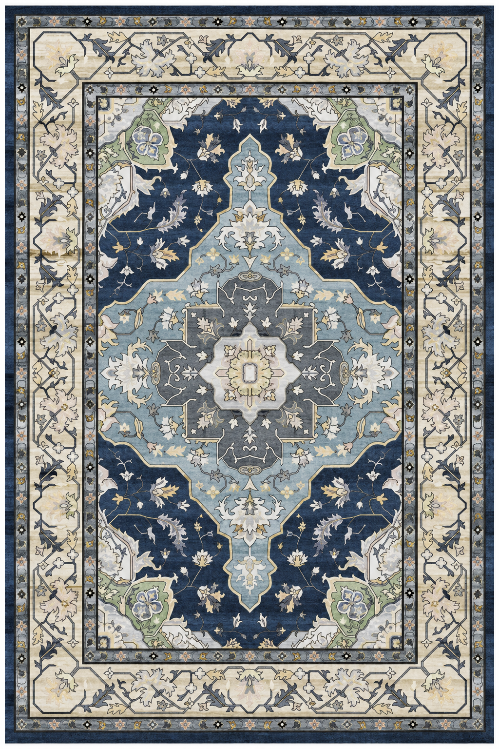 Tapis vintage bleu