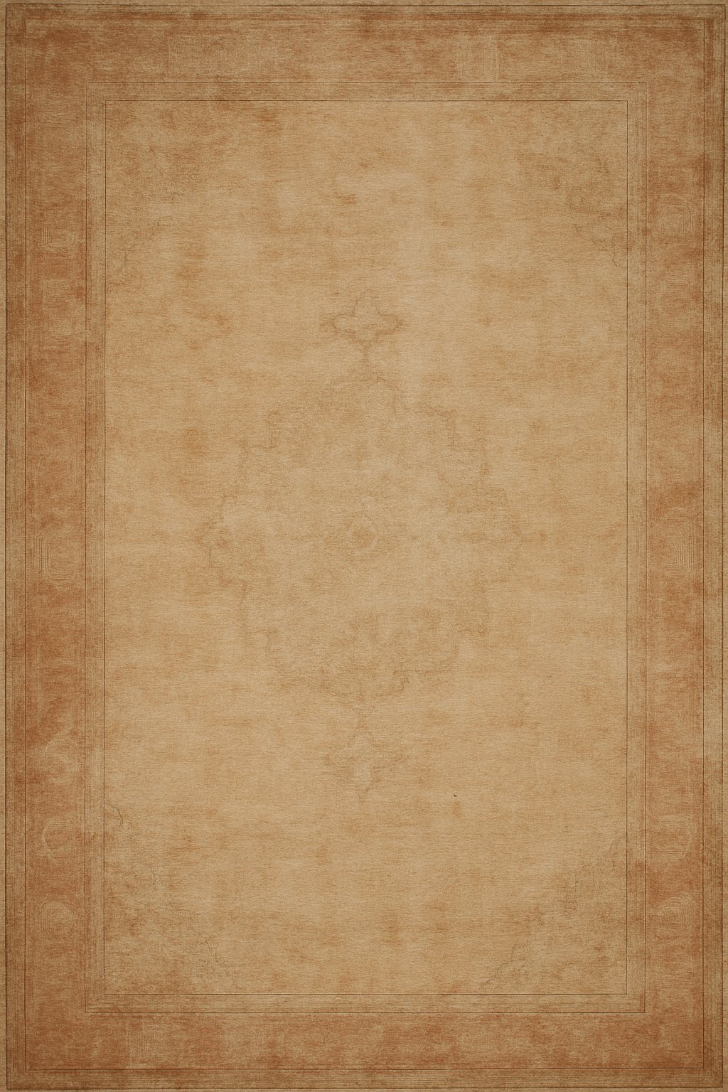 Tapis vintage beige Ambre — coloris Ambre délavé, vu de dessus