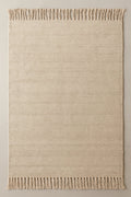 Tapis bohème écru Céleste — coloris Écru naturel, vu de dessus