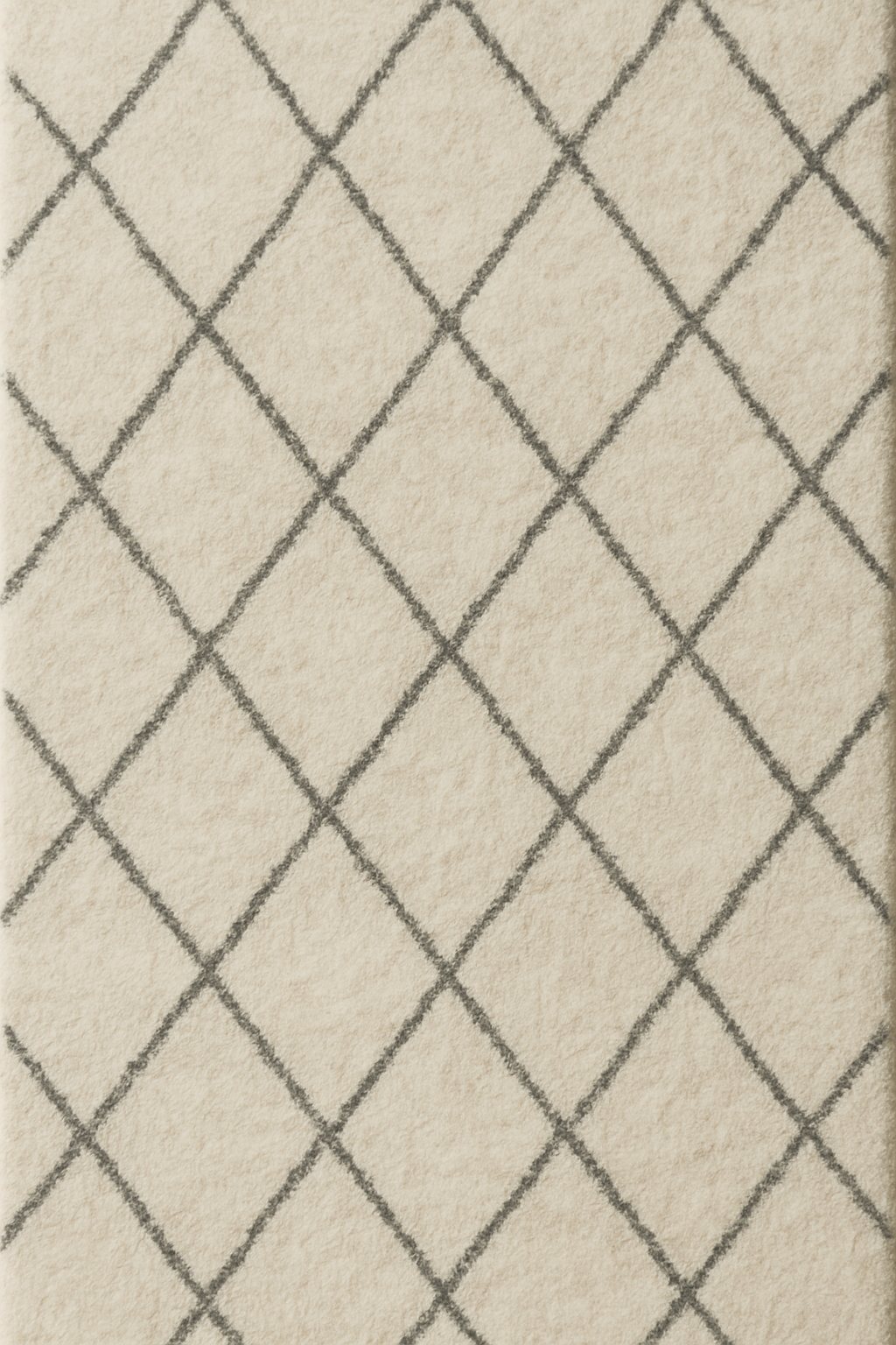 Tapis marocain écru Meknès — coloris Crème & charbon, vu de dessus
