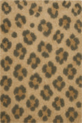 Tapis léopard beige Panthère — coloris Sable & bronze, vu de dessus