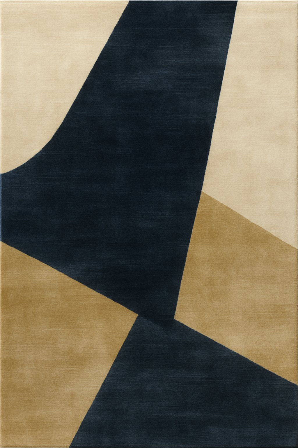 Tapis design bleu nuit Solstice — coloris Nuit & or, vu de dessus